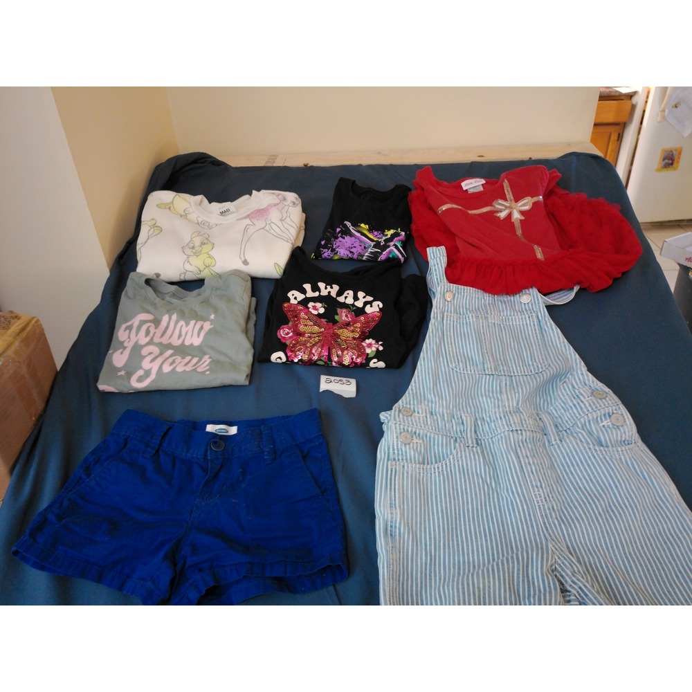 Old Navy Disney Little Lass Girls Size 5-6T Mixed Lot Blue Red Hickory Stripe